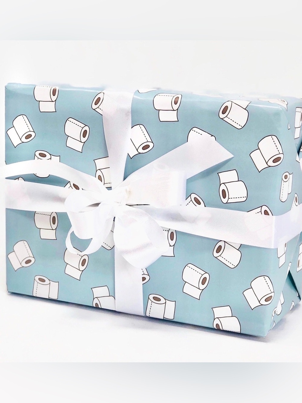 Blue Toilet Paper Pattern Gift Wrap Roll - Home Party Supplies